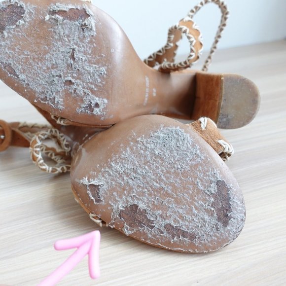 Bagatt Shoes Women Leather Size 39 Sandals Ankle Strap Heel Brown 8.5 Boho ITALY - Picture 12 of 15